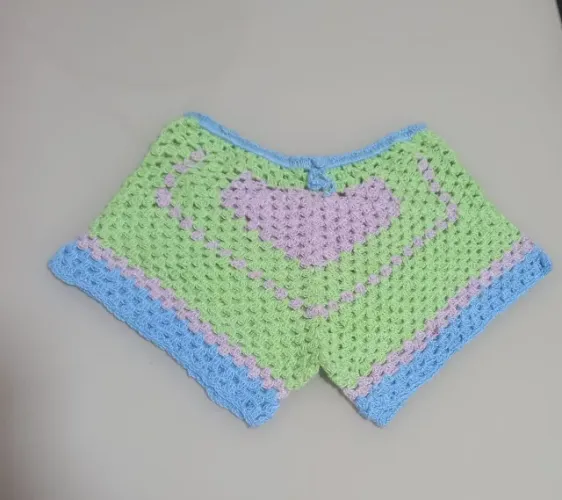 Short Infantil Crochê Menina Artesanal Novo