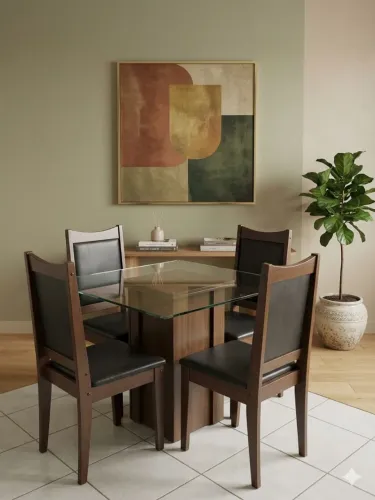 Mesa de vidro com cadeira