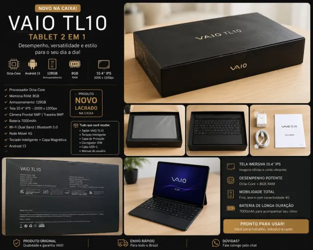 Tablet VAIO TL10 10.4" 128GB 8GB RAM Novo Lacrado na Caixa