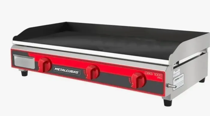 Chapa para hamburguerias a gás 100x52 metalcubas 9,52 espessura