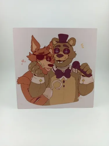 Quadro de PVC Five Nights at Freddys Freddy e Foxy 18x18