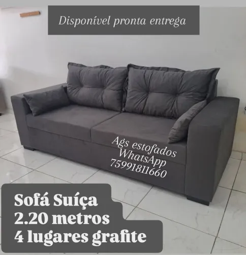 Sofá Suíça 4 lugares. Ags estofados *60 