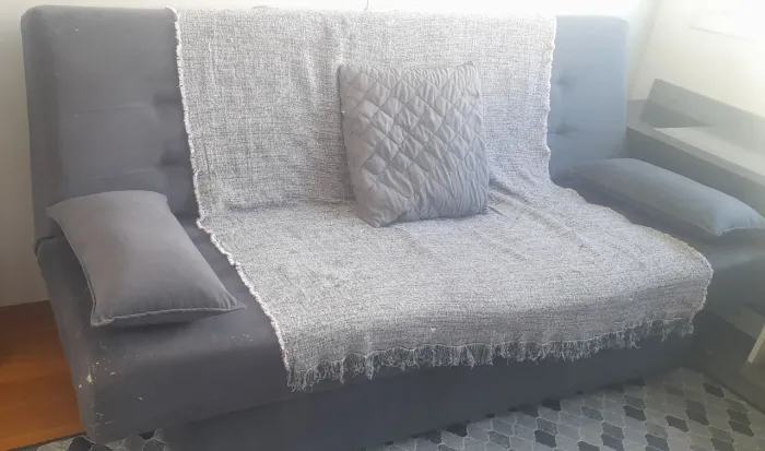 Sofá-cama 3 Lugares Casal Reclinável Veludo Matrix Laila