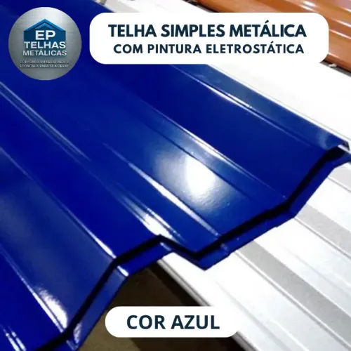 TELHA METÁLICA PINTURA ELETROSTÁTICA AZUL 