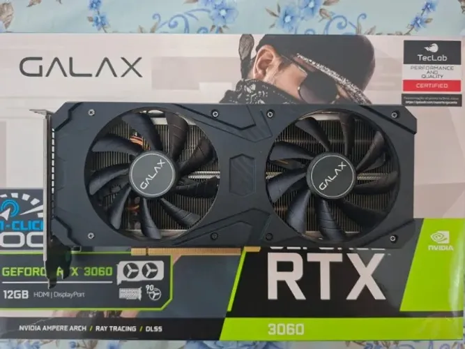 Placa de Vídeo Galax RTX 3060 12Gb GDDR6 LHR 1-Click OC