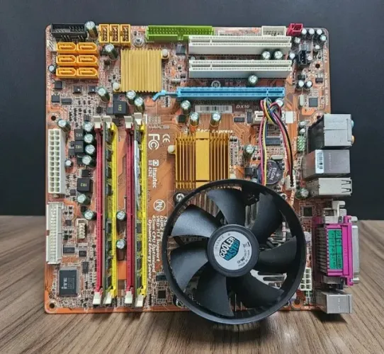 Kit 775 DDR 2 Placa Mãe+Processador+Memória+Cooler