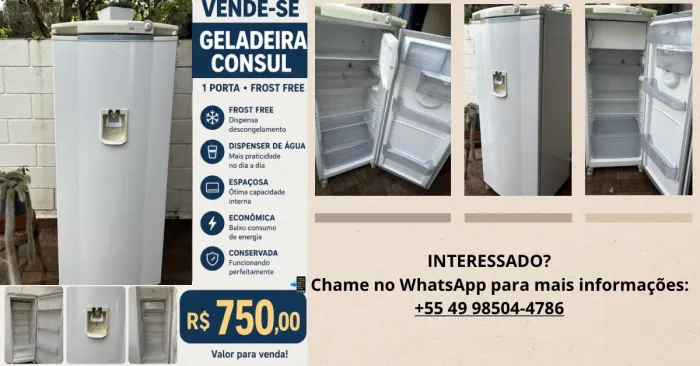 ? Geladeira Consul Frost Free 1 Porta com Dispenser - Apenas R$ 750