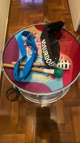 Surdo 22pol. x 40cm alumínio com pele de napa