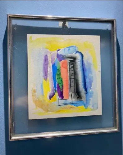 4 Quadros Aquarelas Abstratas Originais