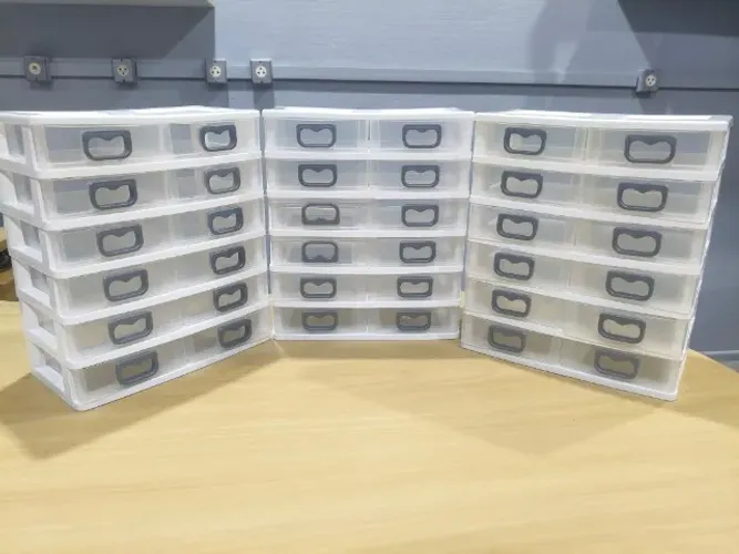 Kit 3 Mini Gaveteiros Organizadores Plasticos 6 Andares 36 Gavetas