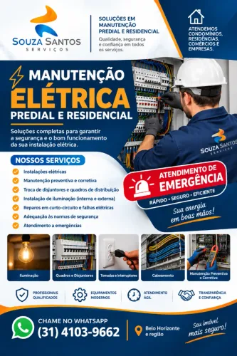 ELETRICISTA MANUTENÇÃO ELÉTRICA RESIDENCIAL E PREDIAL - ELETRICISTA