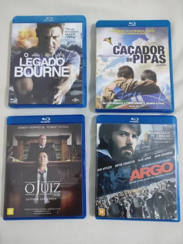 4 BLU-RAY ARGO / O JUIZ / CAÇADOR DE PIPAS / O LEGADO BOURNE