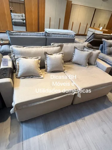 Sofá 2,40m linho pronta entrega 12x sem juros 