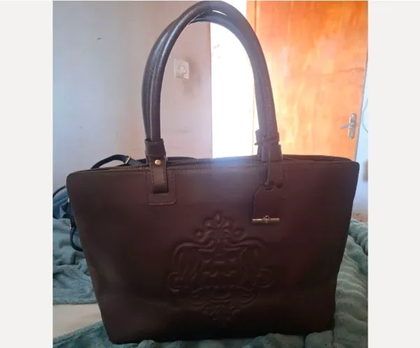 Bolsa capodarte camafeu marrom couro legítimo 