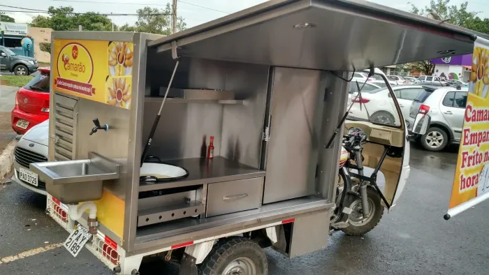 Motocar Food Truck Em Inox - Completa e Autossuficiente (Pronta para Trabalhar)