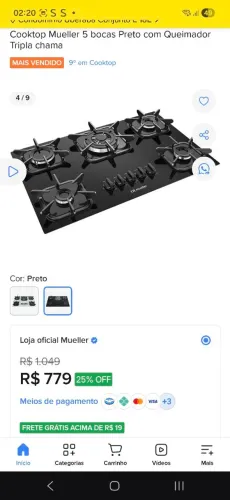 Cooktop Mueller  leia a descrição 