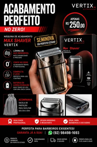 VENDE-SE SHAVER VERTIX PROFISSIONAL