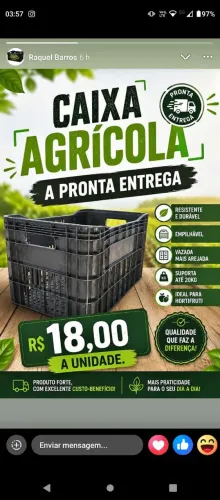 Promoção de caixas Plásticas Hortifruti preto * Edimundo