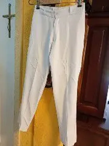 Calça branca cós alto feminina 40