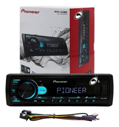 Rádio Pioneer MVH-145BR Som Automotivo USB Bluetooth 4 Canais