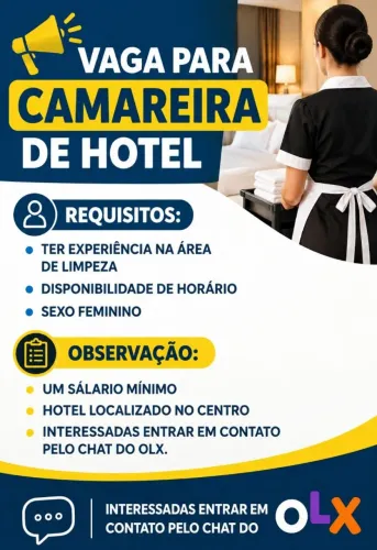 VAGA PARA CAMAREIRA DE HOTEL