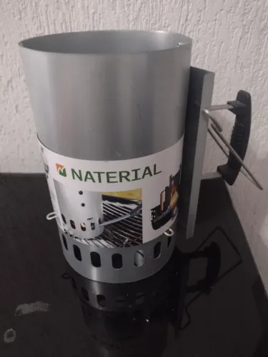 Acendedor de Carvão em aço inox e alça reforçada