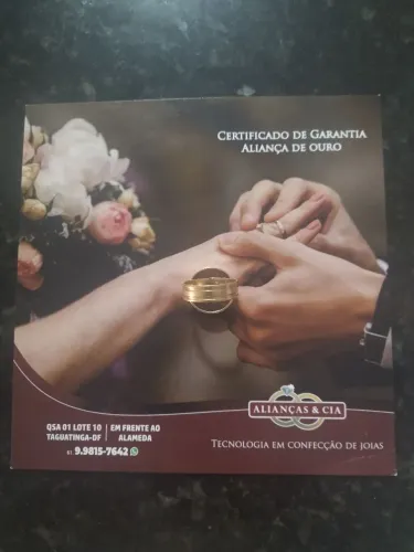 Par de aliança de ouro com certificado de garantia e nota fiscal