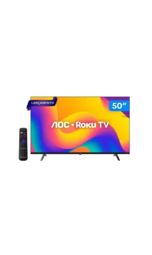 Smart Tv 50 AOC Roku, Lacrada + NF (Até 12x)