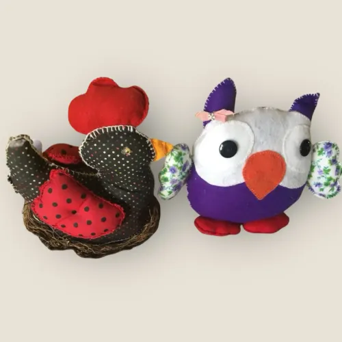 Peso de Porta NOVO - Galinha no ninho e Coruja (decoração) 