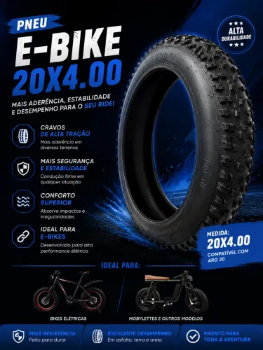Pneu Dsi Cross Aro 20x4.00 bike elétrica 