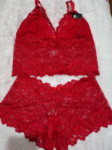 Conjunto de lingerie sem bojo Tam GG vermelha