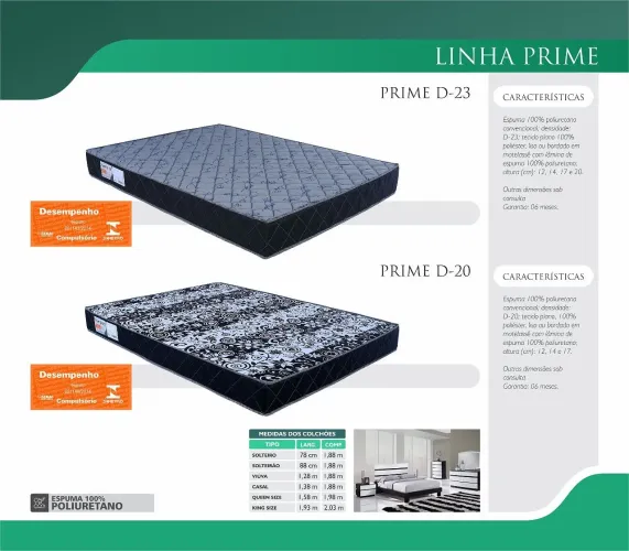 Colchão casal prime spuma D.23 com 17 cm