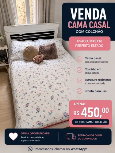 Cama casal com colchão