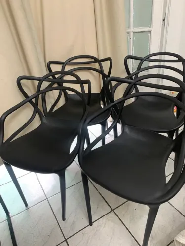 Kit de 4 Cadeiras de Jantar Allegra Cor Preta