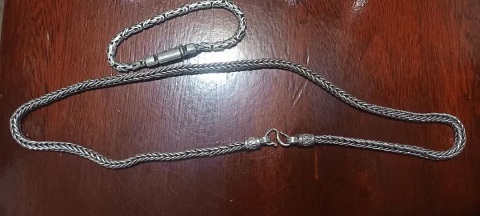 Corrente e pulseira de prata Bali