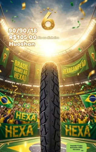 Pneu traseiro 90/90/18 motos CG, YBR, factor, Start, Fan,125,150,160 - Huoshan (Vipal)