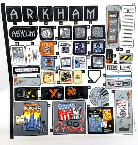 Lego cartela de adesivos ORIGINAL - set 76300 (Asilo Arkham)