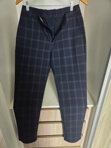 Calça social alfaiataria azul com listras Zara - Tam 38