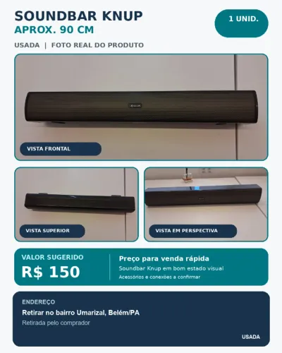 Soundbar Knup KP-6032BH 60W Sem fonte e sem controle