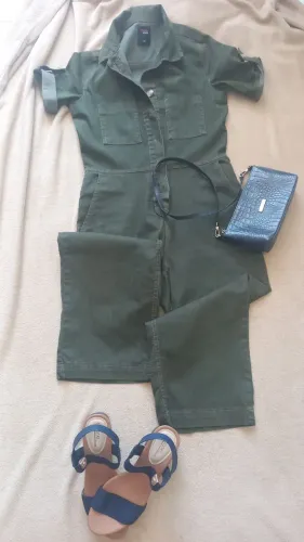 Macacão jeans Pantacour
