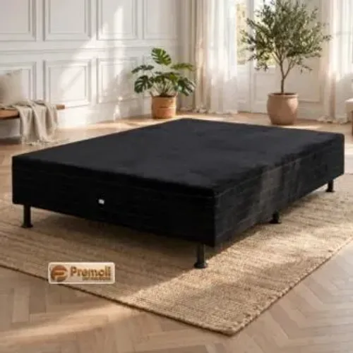 Base Topázio Casal 138x188x30 Cor Black Topázio