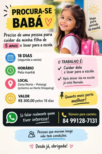 Prioridade a pessoas que morem perto,  pois caso morem longe fica complicado 