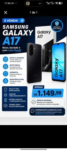 Vendo celular Samsung Galaxy A17