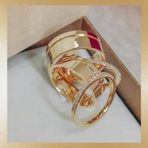 Par de Alianças Trad. Retas c Friso 6mm Ouro18K Banho + Aparador. Casamento - Promoção!