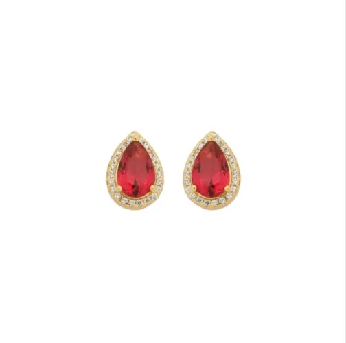 BRINCO GOTA ZIRCÔNIA PINK - 0526789