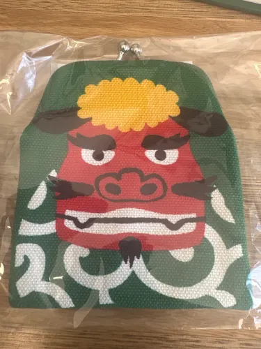 Carteira estilo gamaguchi japonesa com design de Shishimai (dança do leão japonesa) - Nova