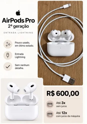 AirPods Pro 2ª geração - entrada Lightning