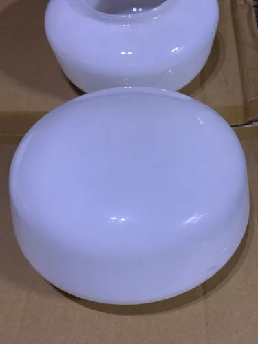 4 un Cúpula Globo de vidro Branco Leitoso Redondo 20 cm
