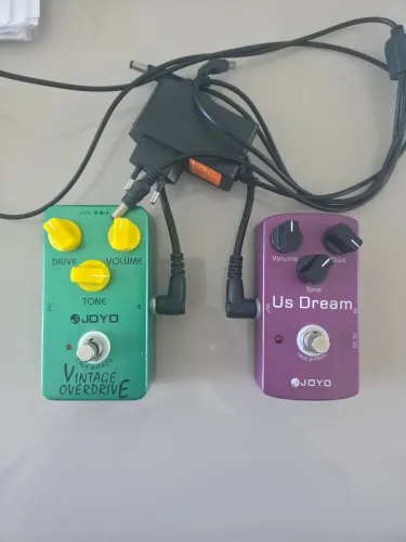 Pedais de Guitarra Joyo Us Dream Distortion e Vintage Overdrive com Fonte