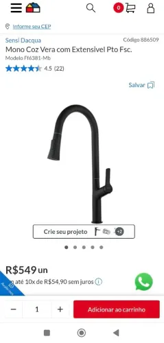 Torneira cozinha monocomando flexível d'acqua